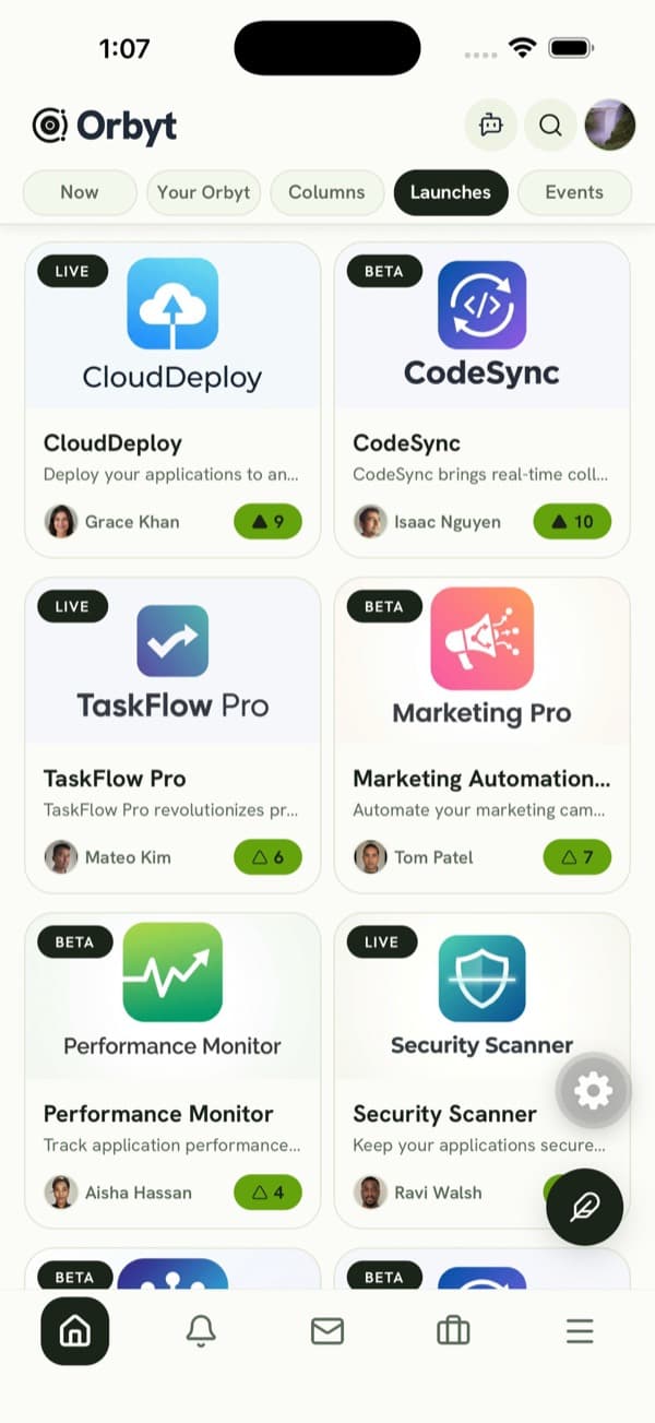 The Orbyt Launchpad — where products go live